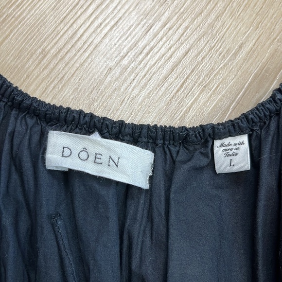 Doen Quinn Organic Cotton Poplin Maxi Dress black, SIZE LARGE - Picture 8 of 11